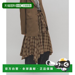 日本直邮KBF 25AW新款 女装 系带设计 KBA725J 格纹半身裙 1h可退