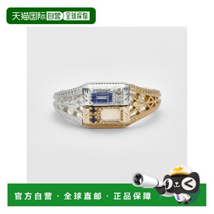 日本直邮日潮 agete 阿卡朵双子座银色/K10多彩宝石戒指