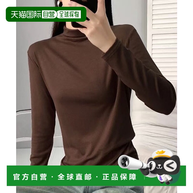 1h可退 日本直邮sorule 女装 瓶领长袖T恤 修身显瘦百搭款 SO1032