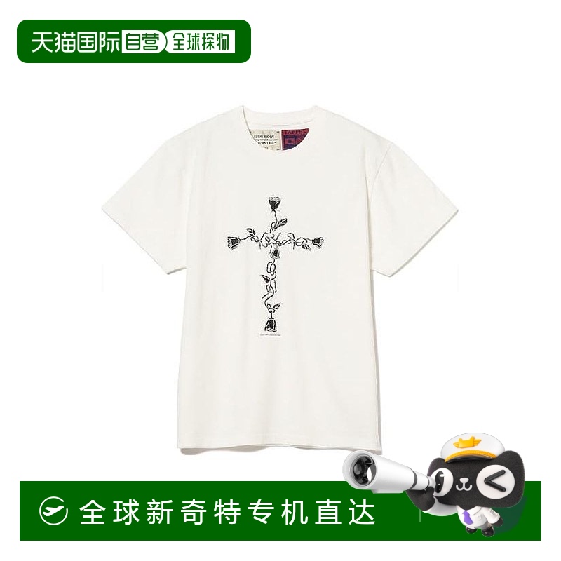 日本直邮beams 印花花卉图案圆领直筒短袖T恤 男款