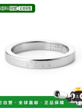 日本直邮MM6 Maison Margiela 3毫米极简Logo银色戒指（sm6uq0059