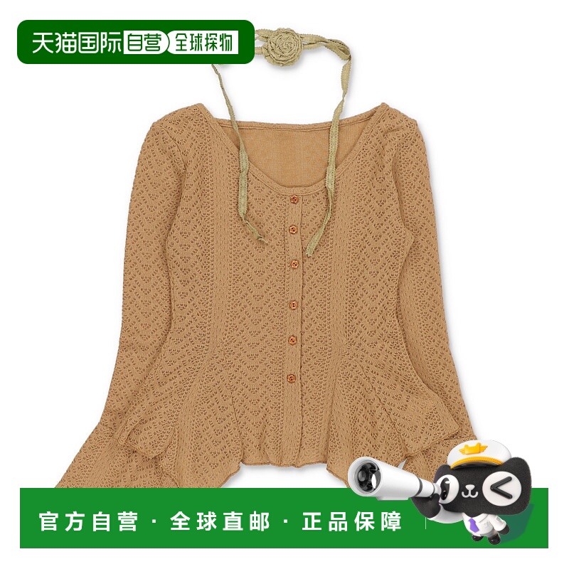 1h可退 日本直邮SPINNS 女装 蕾丝开衫 半身裙套装 花边袖口 玫瑰