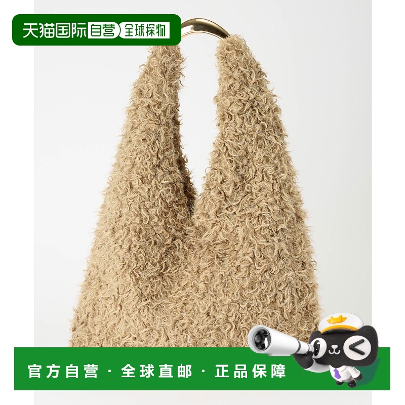 1h可退 日本直邮LE VERNIS 女装 三角形毛绒手提包 金属手柄设计