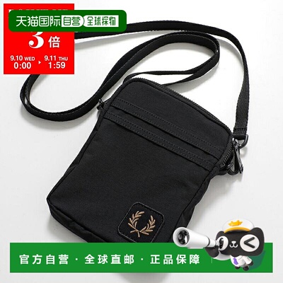 日本直邮FRED PERRY 尼龙徽章小侧包 (L1194) 男士月桂花环刺绣单
