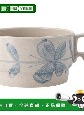 【日本直邮】波佐見焼 蝴蝶大杯 容量约380ml 旅途蓝 25335