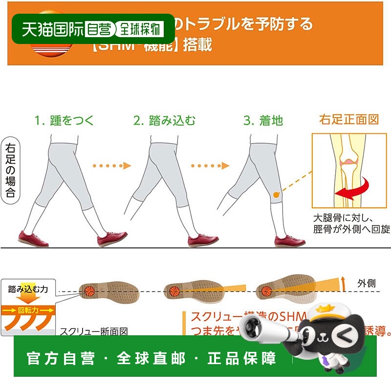 日本直邮 4E 等效宽 Asahi 鞋女式医疗步行 MS-L 鞋步行旅行步行