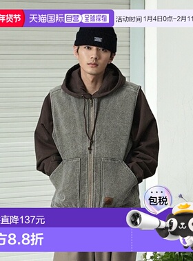 1h可退 日本直邮XLARGE男女同款全棉Canvas马甲拼接仿皮细节基本