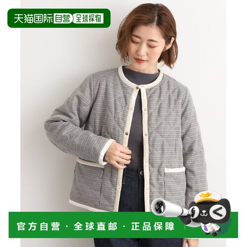 日本直邮grove 双面可穿格纹素色绗缝夹克