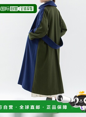 1h可退 日本直邮nop de nod 女装 双色拼接 A字型 长款外套 25550