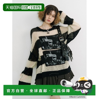 日本直邮jouetie 女装 英国朋克乐队联名宽松透感罗纹针织衫 0825