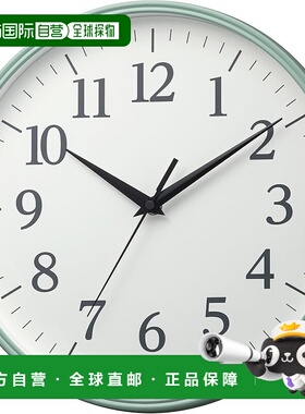 【日本直邮】Rhythm丽声 壁挂钟 木纹蓝色Φ32x5cm 8MGA42ND04