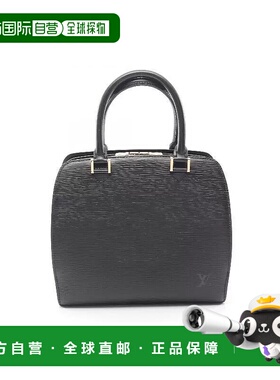 日本直邮中古LV路易威登女包A级95新Pont Neuf牛皮手提包黑色
