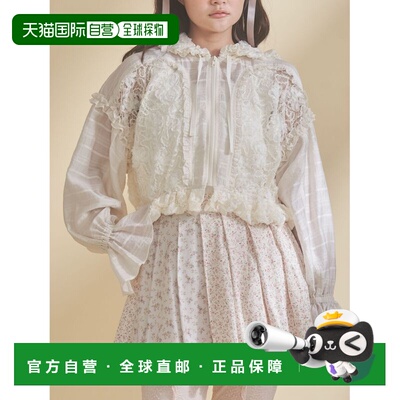 日本直邮merry jenny 女装 蕾丝连帽短款夹克 透视立体设计 28261