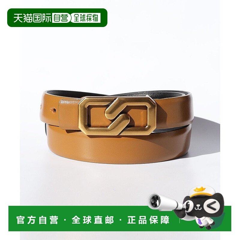 日本直邮florge 牛皮双层面设计扣环配色皮带 CC 100cm [FL8218EW