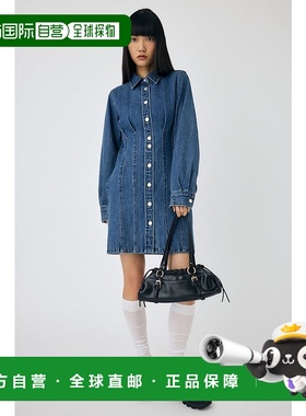 日本直邮MOUSSY WAIST TUCK迷你连衣裙 [MO1164EW035482] 蓝色