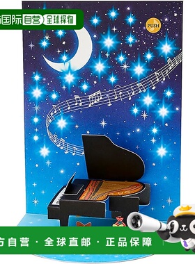 【日本直邮】三丽鸥 Melody卡 留言卡 钢琴夜空音乐盒卡 622478