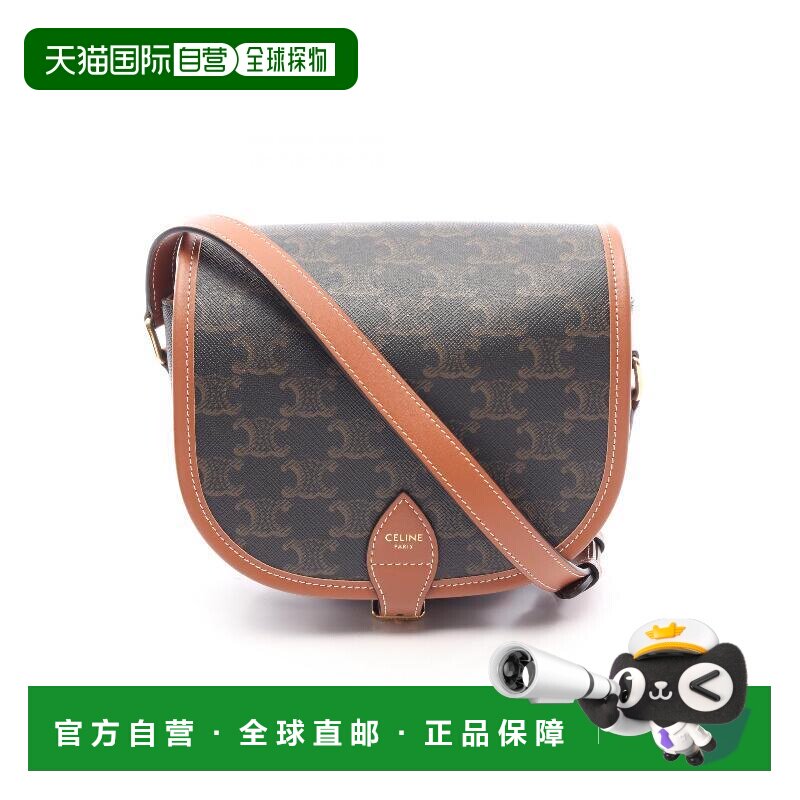 日本直邮中古二奢Celine赛琳女包A级95新凯旋门老花斜挎包单肩包图片