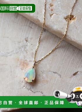 1h可退 日本直邮cui-cui 天然乳白欧泊单石项链 K10YG 黄金 40cm