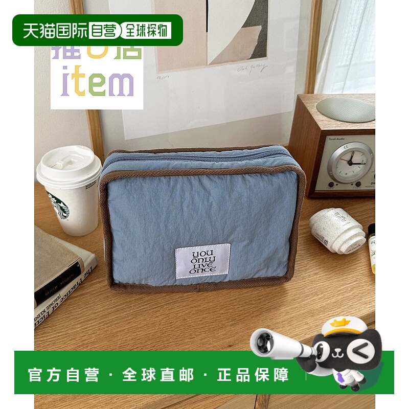 1h可退 日本直邮Discoat女士多功能双拼色加厚小物收纳包 DCZ1042