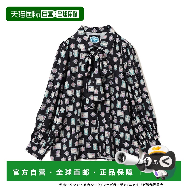 1h可退 日本直邮mmts 女装 联名原创印花宽松衬衫 可拆卸蝴蝶结设