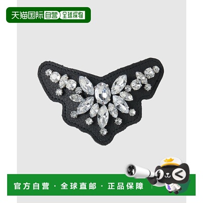 1h可退 日本直邮tanakadaisuke 女士 右用迷你水晶发夹 皮革拼接