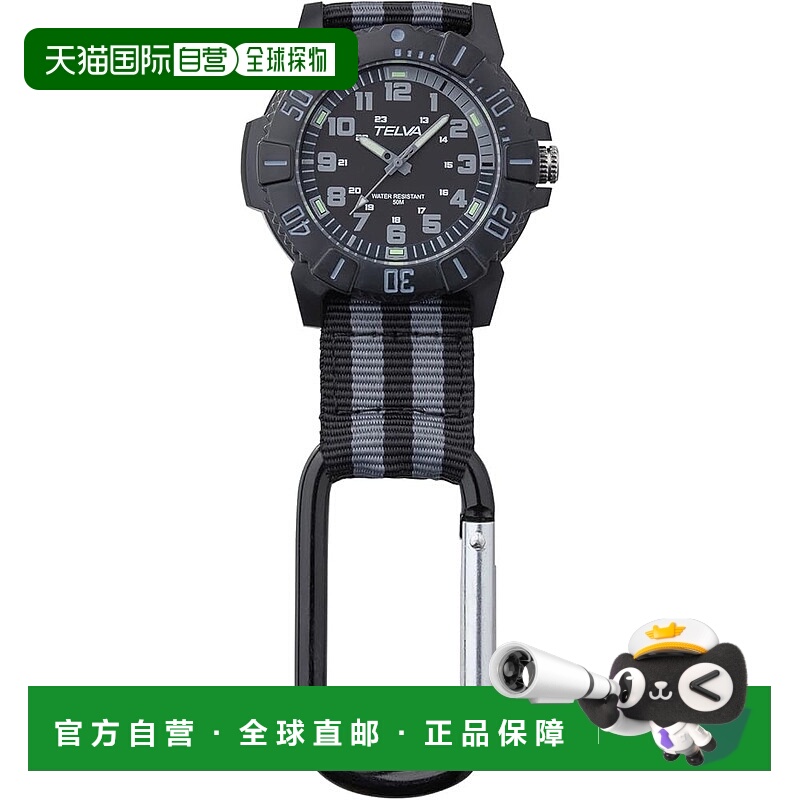 【日本直邮】Cleferr 卡拉比纳防水怀表 黑色尼龙带 CB-A272-GR