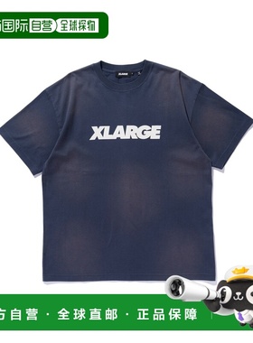 1h可退 日本直邮XLARGE男女同款水洗做旧工艺短袖T恤 放电印花设