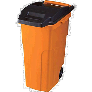 【日本直邮】Trusco两轮垃圾箱橙色户外大容量环卫箱带盖绿色45L