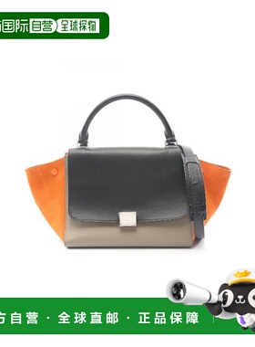 日本直邮中古Celine赛琳女包A级95新Handbag手包牛皮手提包浅褐色