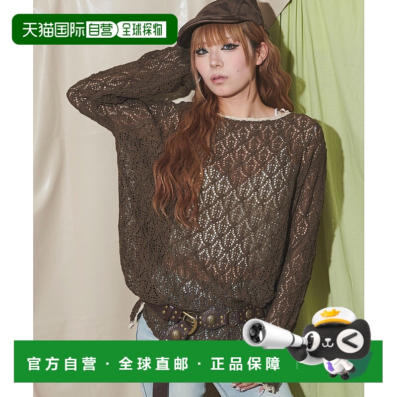 1h可退 日本直邮DISPARK 女士春款宽松系带针织衫 DI25SM05L0003