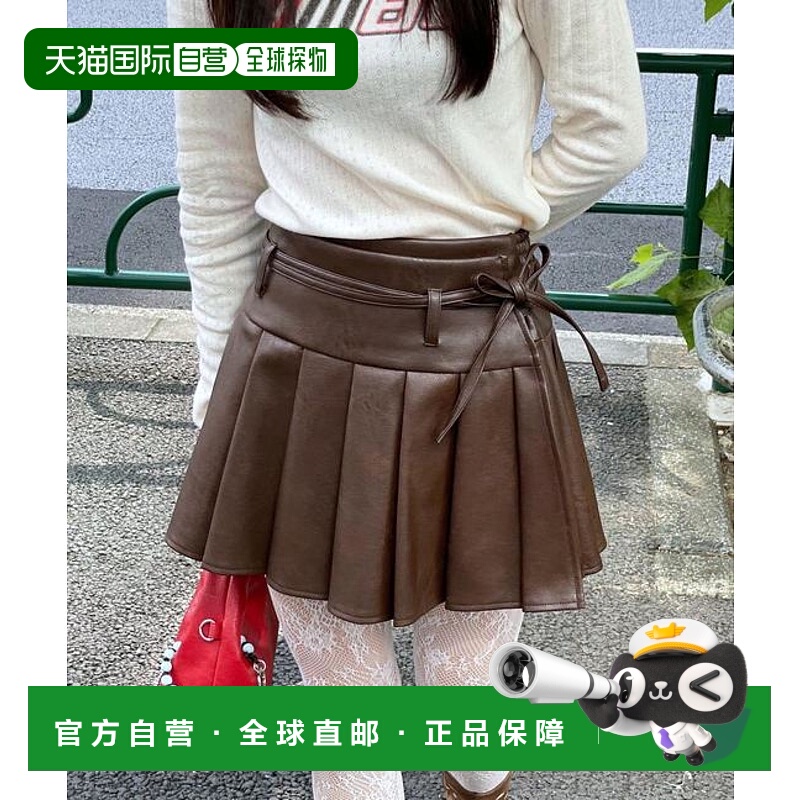 1h可退 日本直邮官方授权 CIAOPANIC 皮革百褶包裹式迷你裙