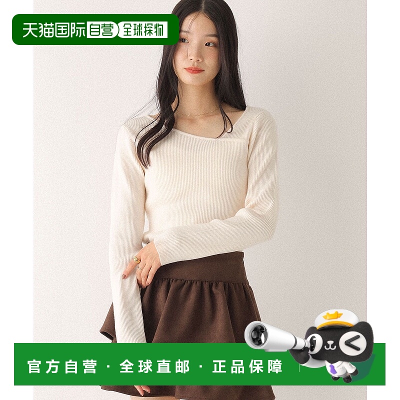 1h可退 日本直邮Heather 女装 不对称领合身针织衫 603975