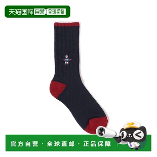 日本直邮BEAMS 纯棉刺绣中筒袜短袜 Bear