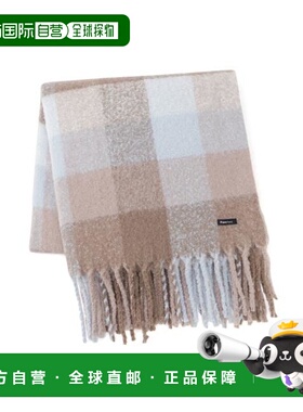1h可退 日本直邮Francfranc 仿马海毛格纹披肩毯 1700*1300 蓝色