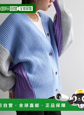 日本直邮GeeRA 前后2WAY块状配色针织衫 R04609EW14102