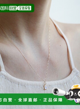 1h可退 日本直邮cui-cui罗曼蓝月光石吊坠10K黄金6月诞生石cuicui