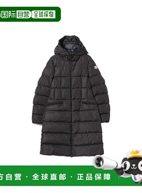日本直邮beams 纯色连帽拉链长款羽绒服 女款 黑色高端流行休闲