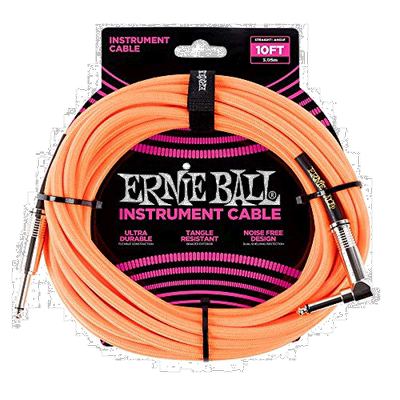 【日本直邮】Ernie Ball厄尼鲍尔 屏蔽电缆10ft 3.05m noe橙色P06