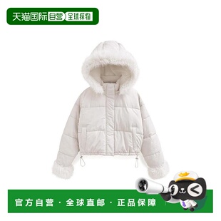 日本直邮GRL 可拆卸帽子毛毛短款棉服外套 kd81羽绒连帽