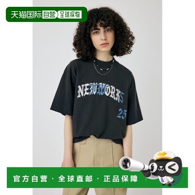 1h可退 日本直邮MOUSSY 女士LOGO工艺T恤 010ISQ902951短袖宽松