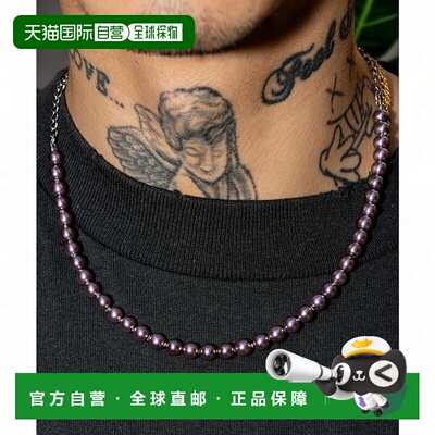 1h可退 日本直邮Subciety 大粒合成珍珠与真铜链条组合项链 15094