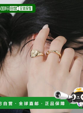 1h可退 日本直邮SMELLY 女士 宽版变形板叠戴双环戒指组合 SM2613