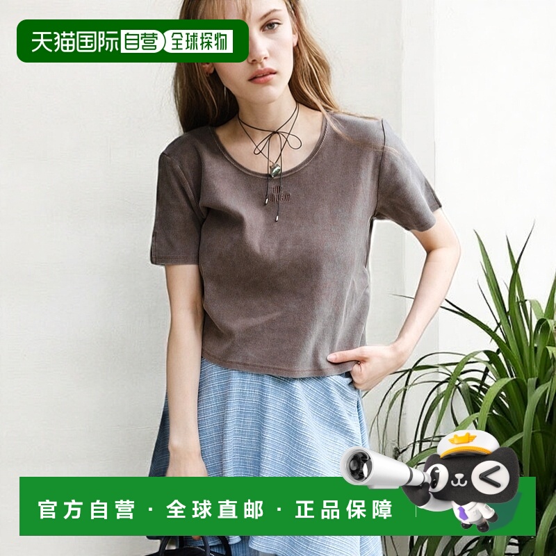 1h可退 日本直邮Kastane 女士刺绣LOGO短袖T恤 KAZ1051406A0003