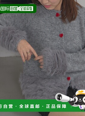 1h可退 日本直邮deux amour 女装 心形纽扣 下摆荷叶边开衫 14720