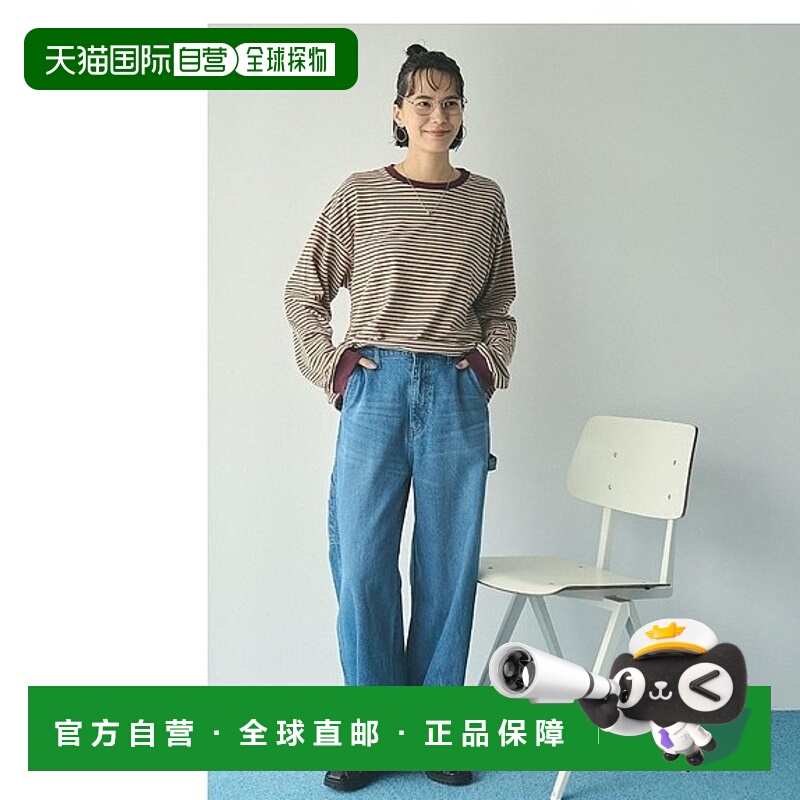 1h可退 日本直邮coen 【限定】美国棉复古条纹T恤针织衫男装高档