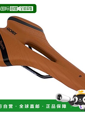 【日本直邮】GORIX 自行车低反弹鞍座 亮棕色×黑色 中空加厚软款