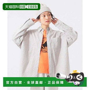 1h可退 日本直邮BEAMS BOY 女装 宽松 dobby 条纹衬衫 1311056045