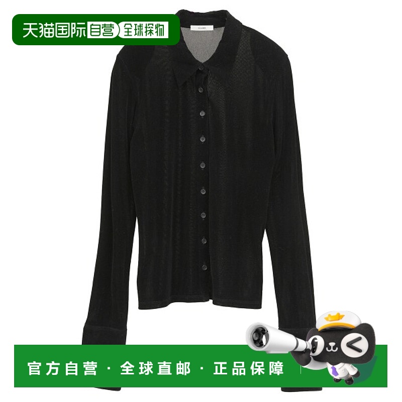 1h可退 日本直邮CLANE 女装 蕾丝仿皮质感 Polo 衫 修身设计 女士