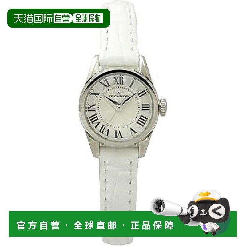 日本直邮TECHNOS T9926SW 女士石英表防水深度达 3 ATM皮革表带
