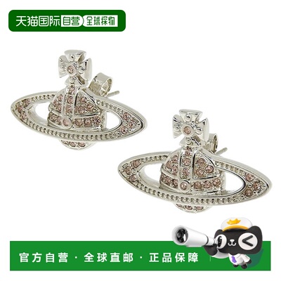 日本直邮Vivienne Westwood 女士铂金 MINI BAS RELIEF 耳环 6202